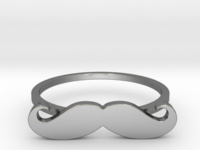 Mustach Ring, Schnurrbart Ring Größe 50 (DE) in Polished Silver: 5.5 / 50.25