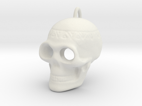 Pendant Skull (with pendant ring) in White Natural Versatile Plastic