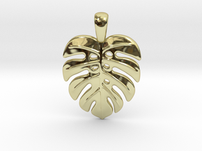Monstera Leaf Pendant in 18k Gold Plated Brass