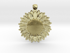 Sunflower Pendant in 18k Gold Plated Brass