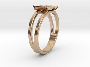 Flower Ring All Sizes in 14k Rose Gold Plated Brass: 7.5 / 55.5
