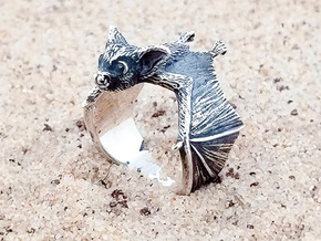 Baby Bat Ring in Antique Silver: 7 / 54