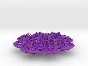 3D fractal: 'Woven Flower' in Purple Processed Versatile Plastic
