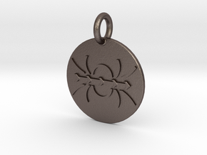Pendant Ampères Law C in Polished Bronzed-Silver Steel