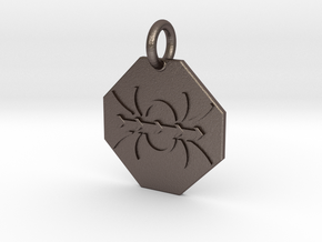 Pendant Ampères Law B in Polished Bronzed-Silver Steel