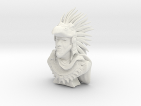 Aztec Warrior Bust in White Natural Versatile Plastic