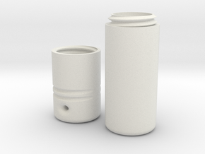 Transport Case for 12 Gram CO2 Cartridges in White Natural Versatile Plastic