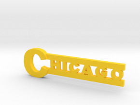Chicago necklace pendant in Yellow Processed Versatile Plastic: Medium