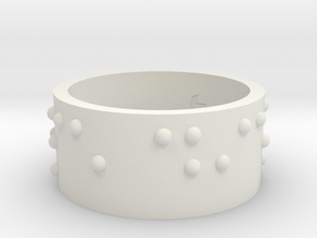 Braille Ring Carpe Diem in White Natural Versatile Plastic