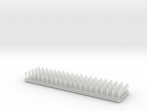 100 Small Insulators (1:24 Scale) in Clear Ultra Fine Detail Plastic