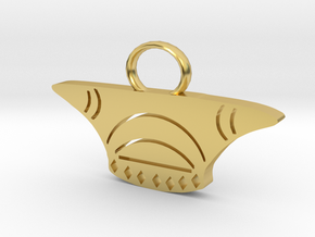 Zulu Hat Inspired Pendant: Isicholo in Polished Brass