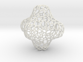 Voronoi Cross in White Natural Versatile Plastic
