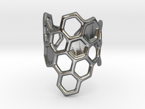 Honeycomb Ring in Polished Silver