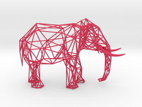 Wire Elephant in Pink Smooth Versatile Plastic
