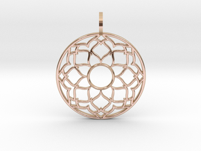 Flower Mandala Pendant in 9K Rose Gold 