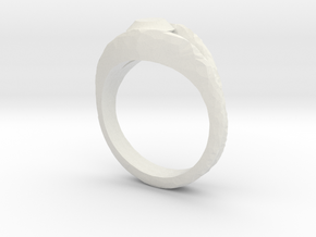 Ring with mock diamond in White Natural Versatile Plastic