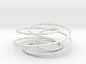 Cinquefoil Knot, 6cm thin version in White Natural Versatile Plastic