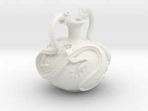 Twin Dragon Vase in White Natural Versatile Plastic