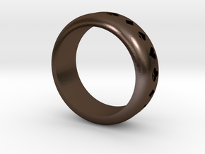 Ring (Card Suits) in Polished Bronze Steel