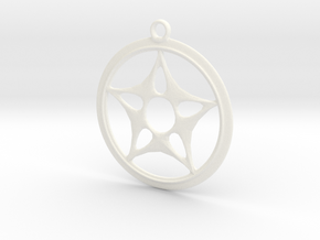 Star Design Necklace in White Processed Versatile Plastic