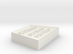 Alignment Block 40mm wide base in White Natural Versatile Plastic