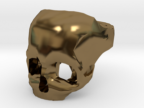 Skull Ring US 10 by Bits to Atoms in Polished Bronze