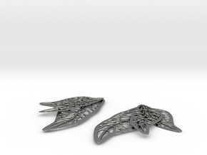 three leaf earring in Polished Silver