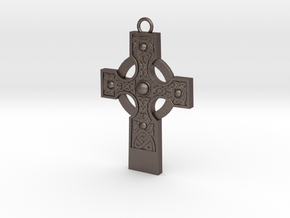 celtic cross 2 in Polished Bronzed Silver Steel