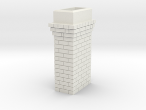 Brick Chimney 03 HO scale in White Natural Versatile Plastic