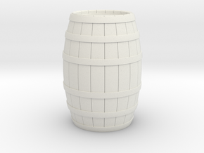 Wood Barrel in White Natural Versatile Plastic