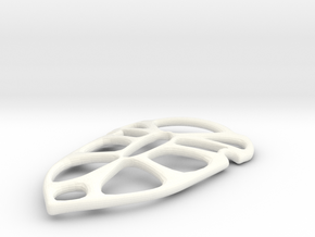 Shield Pendant in White Processed Versatile Plastic