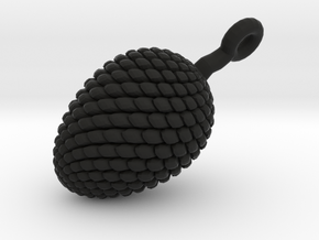 Pine Cone Pendant in Black Natural Versatile Plastic