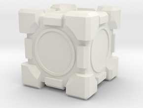 Companion Cube 100x100mm in White Natural Versatile Plastic