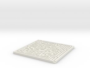 Square Maze Coaster in White Natural Versatile Plastic