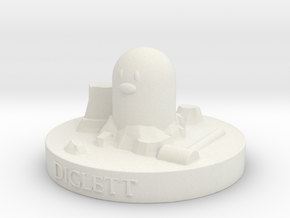 Diglett in White Natural Versatile Plastic