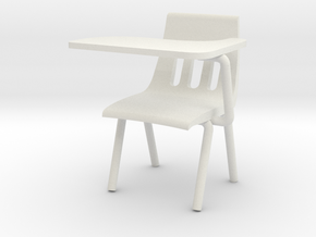 1:24 Scale - Classroom Chair in White Natural Versatile Plastic