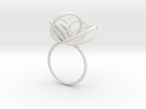 Flora Ring A (Size 9) in White Natural Versatile Plastic