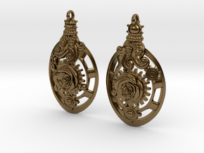 Botanika Mechanicum Earrings in Polished Bronze