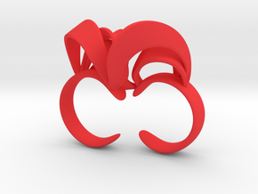 Ribbon Double Ring 6/7  in Red Processed Versatile Plastic