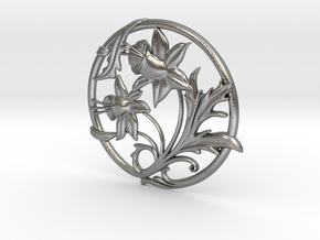 Art nouveau replica 02 - Easter lillies  in Natural Silver