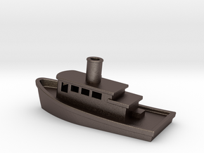 Tug boat in Polished Bronzed Silver Steel
