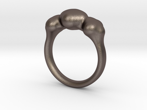 Push Ring - Size 6.25 in Polished Bronzed Silver Steel