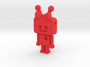 tiny Girl Robot pendant in Red Processed Versatile Plastic