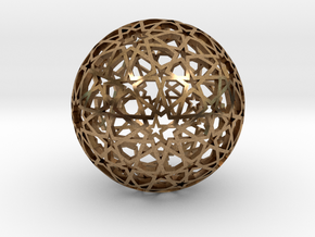 Islamic star ball with ten-pointed rosettes in Natural Brass
