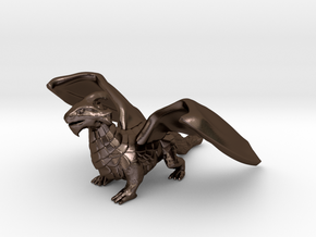 Inquisitive Dragon in Polished Bronze Steel