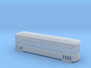 N scale short trolley - city car 10 window in Tan Fine Detail Plastic