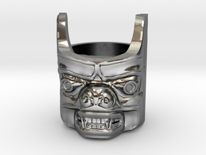Totem Pole Bear Ring in Fine Detail Polished Silver