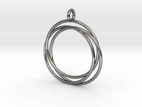 Interlaced Circles in Fine Detail Polished Silver