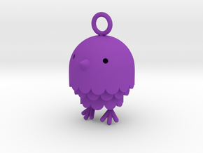 "Peep" Bird Pendant in Purple Processed Versatile Plastic