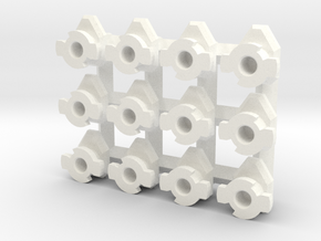 Set of 12 (6L & 6R) Swivel Hard Points for 1/60 in White Processed Versatile Plastic